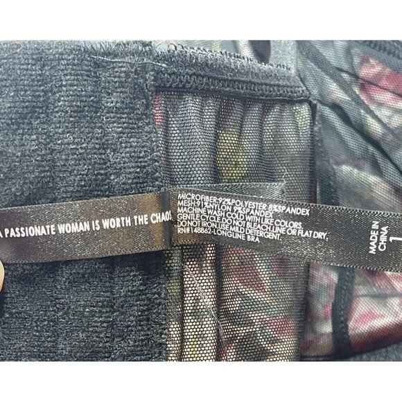 Torrid Curve Bralette Bra Women's Sz 1 Black Red Floral Underwired Unlined Bows - Picture 5 of 6